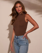 Brown % Samara Mockneck Bodysuit-15