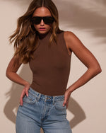 Brown % Samara Mockneck Bodysuit-8