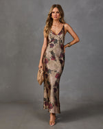 Sienna Bloom Floral Satin Maxi Dress