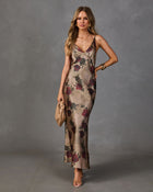 Sienna Bloom Floral Satin Maxi Dress