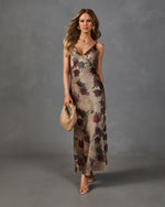 Sienna Bloom Floral Satin Maxi Dress