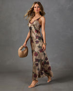 Sienna Bloom Floral Satin Maxi Dress