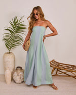 Sundrop Lagoon Striped Relaxed Strapless Jumpsuit