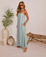 Sundrop Lagoon Striped Relaxed Strapless Jumpsuit