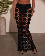 Black % Francina Crochet Coverup Maxi Skirt-5