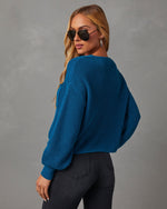 Dark Teal % Kerry Relaxed Long Sleeve Sweater Top 4