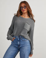 Heather Grey % Kerry Relaxed Long Sleeve Sweater Top-5