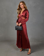 Elliana Satin Cut Out Maxi Dress
