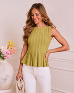 Refined Allure Pleated Peplum Top