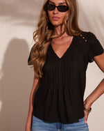 Marenah Pleated Eyelet Top
