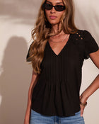Marenah Pleated Eyelet Top
