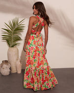 Green Print % Emelia Floral Print Maxi Dress-4