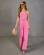 Acid Pink % Trendsetter Denim Jumpsuit-5