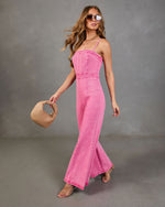 Acid Pink % Trendsetter Denim Jumpsuit-3