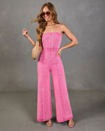 Acid Pink % Trendsetter Denim Jumpsuit-1