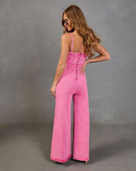 Acid Pink % Trendsetter Denim Jumpsuit-4