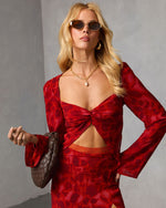 Astrella Abstract Flyaway Top