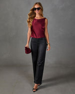 Devin Satin Cowl Tank Top