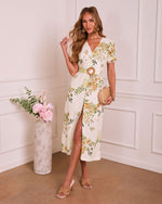 Sweet Tropics Belted Floral Midi Dress