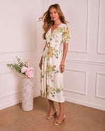 Sweet Tropics Belted Floral Midi Dress
