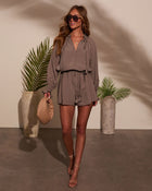 Grey % Drifter Waist Tie Romper-1