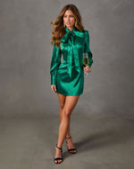 Holiday Exclusive Lurex Neck Tie Mini Dress
