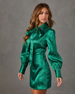 Holiday Exclusive Lurex Neck Tie Mini Dress