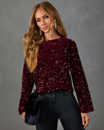 Mood Booster Velvet Sequin Blouse