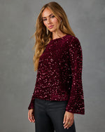 Mood Booster Velvet Sequin Blouse