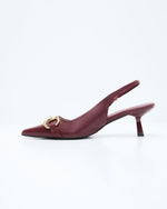 Burgundy % Olivia Slingback Heels-3