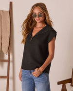 Black % Elsa Half Zip Sweater Vest-3