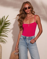 Milenah Ribbed Knit Metal Hardware Cami