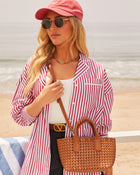 Picnic Date Woven Top Handle Tote Bag