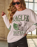 Philadelphia Eagles Fleece Striped Sleeve Graphic Sweatshirt