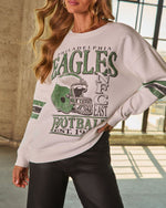 Philadelphia Eagles Fleece Striped Sleeve Graphic Sweatshirt