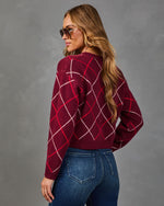 Fall Ritual Knit Argyle Cardigan