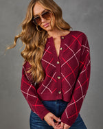 Fall Ritual Knit Argyle Cardigan