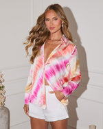 Crushed Citrus Button Down Top