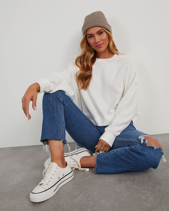 White % Ellory Cotton Ribbed Pullover-6