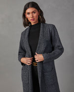 Black % Alexia Pocketed Duster Cardigan-2