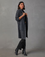 Black % Alexia Pocketed Duster Cardigan-3