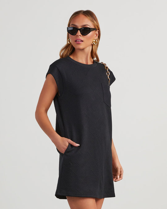 Black % Colby Sleeveless Mini Shirt Dress-2