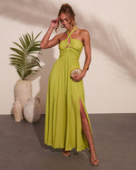 Elmhurst Ruched Halter Maxi Dress