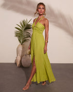 Elmhurst Ruched Halter Maxi Dress