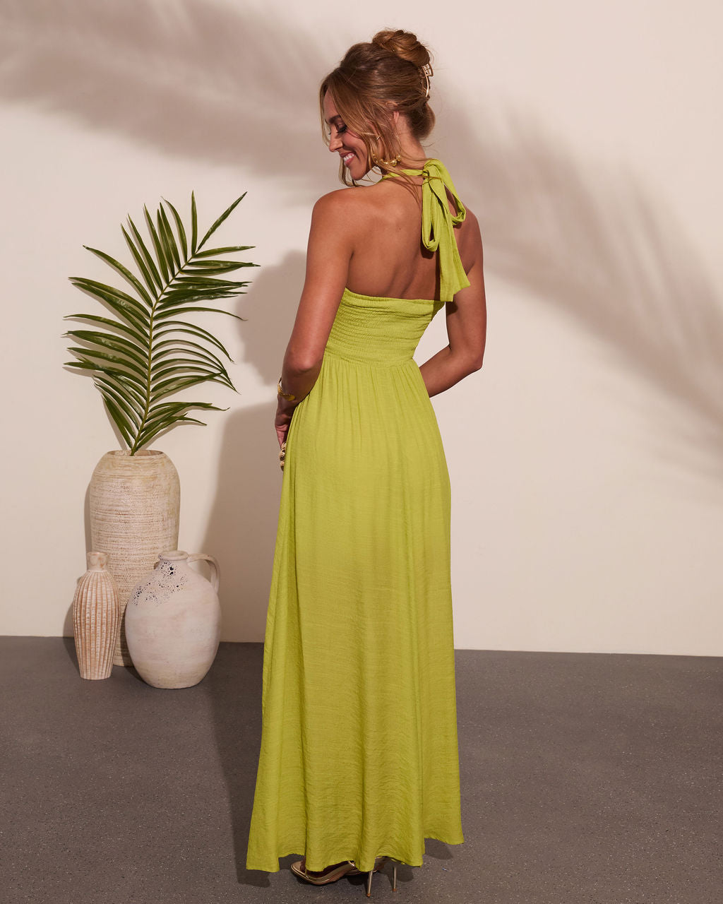 Elmhurst Ruched Halter Maxi Dress – VICI