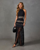 Loren Lace Halter Neck Maxi Dress