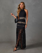 Loren Lace Halter Neck Maxi Dress