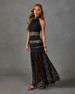 Loren Lace Halter Neck Maxi Dress