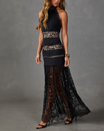 Loren Lace Halter Neck Maxi Dress