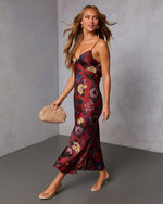 Golden Garden Slip Midi Dress